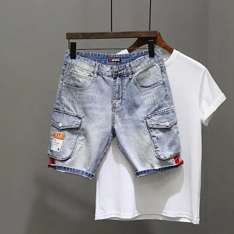 Quần short denim thời trang mùa hè phong cách Hàn Quốc cho nam