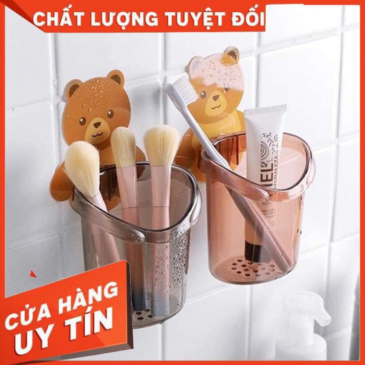 combo 4 Cốc gấu đựng bàn chải kem đánh răng dán tường Master Store