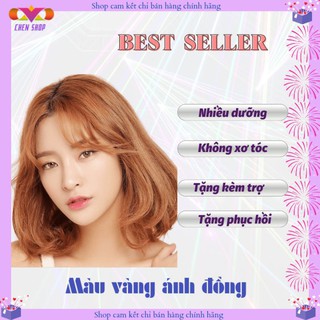 Thuốc nhuộm tóc - màu vàng đồng Kami - tặng kèm trợ nhuộm và phục hồi