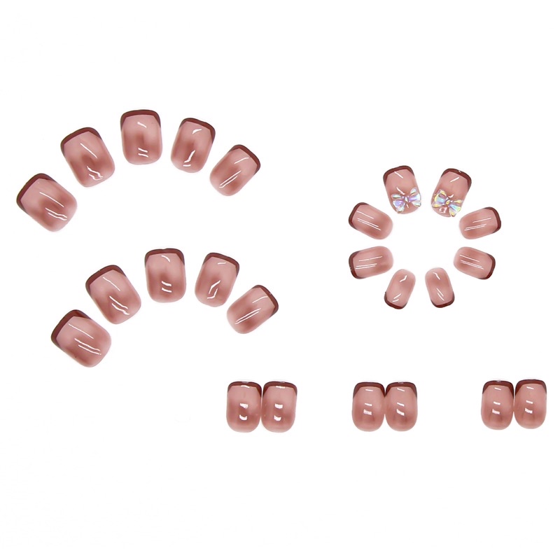 Set 24 móng giả D234 đính đá cao cấp ( Tặng kèm keo và dũa )