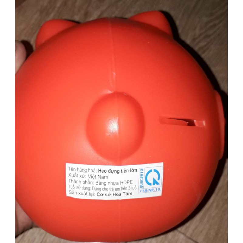 Một cái Ống heo tiết kiệm bằng nhựa HDPE loại kích thước 16x16x12 cm rất đẹp