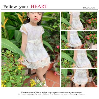 [Cực Xinh]Váy Điệu Cho Bé Gái Từ 1 Đến 13 Tuổi,Đầm Xinh Cho Bé,Váy Công Chúa Zen Trắng Mềm Mại, Size lớn cho đến 45 kg