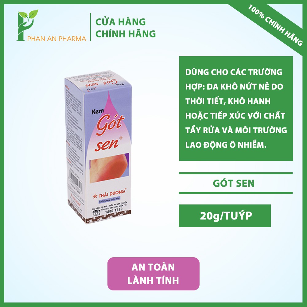 Gót Sen Thái Dương - Giữ ẩm, dưỡng da Giúp da căng mịn, mượt mà - Phan An CN129