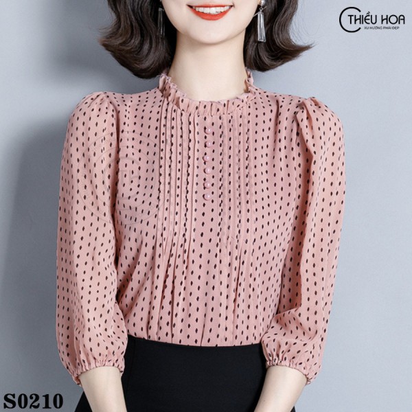 Áo Voan Trung Niên Tay Lỡ Phối Sang Trọng Thiều Hoa S0210
