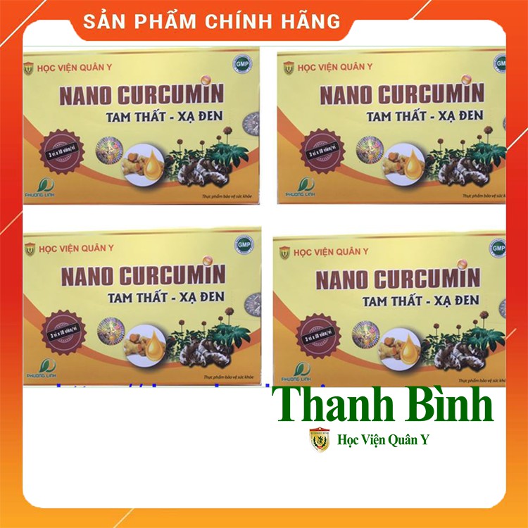 Nano Curcumin Tam Thất Xạ Đen  [ CHÍNH HÃNG ]  Học Viện Quân Y - Hỗ Trợ Điều Trị Viên Loét Dạ Dày, Tá Tràng