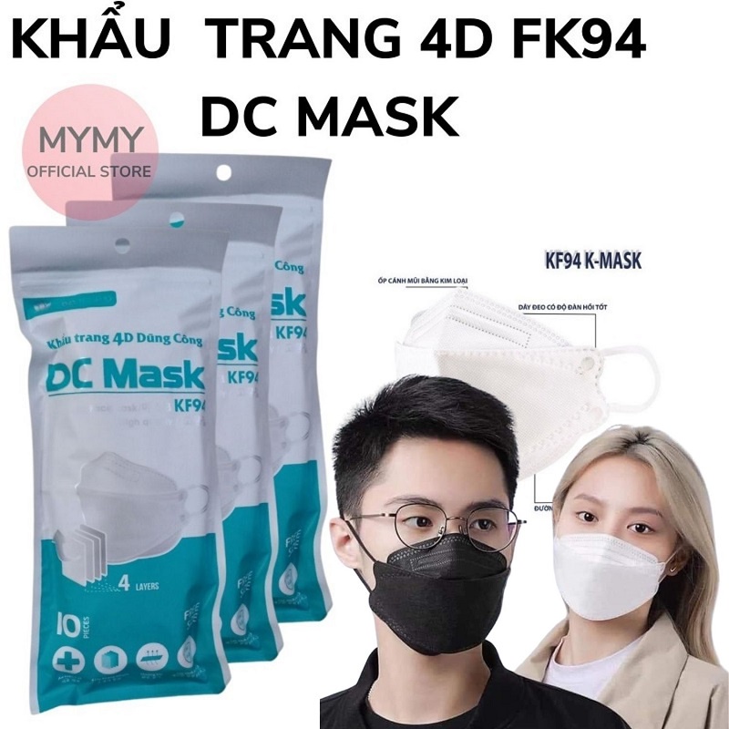 50 chiếc khẩu trang KF94 kháng khuẩn chống bụi 4 lớp Hàng đẹp chuẩn DC Mask
