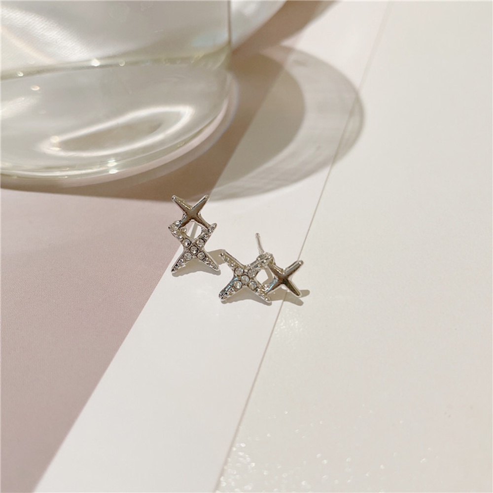 Khuyên Tai Hình Ngôi Sao Đính Đá Zircon Thời Trang