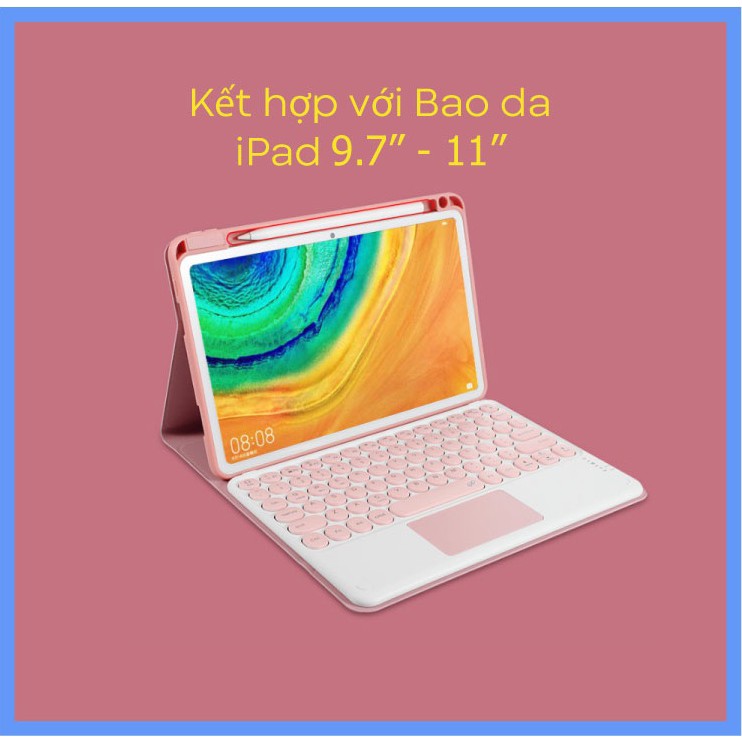 Bàn phím Điện thoại Máy tính bảng TouchPad - SP Mới BH 1năm - Bluetooth. 3 màu Pastel Hồng Xanh Vàng  Dễ thương Xinh xắn
