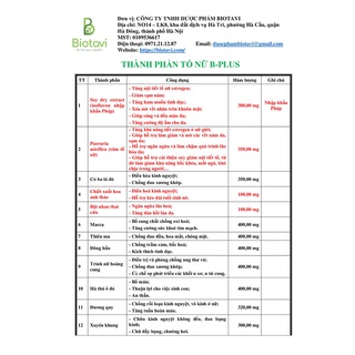 NỘI TIẾT TỐ NỮ - TỐ NỮ B-PLUS