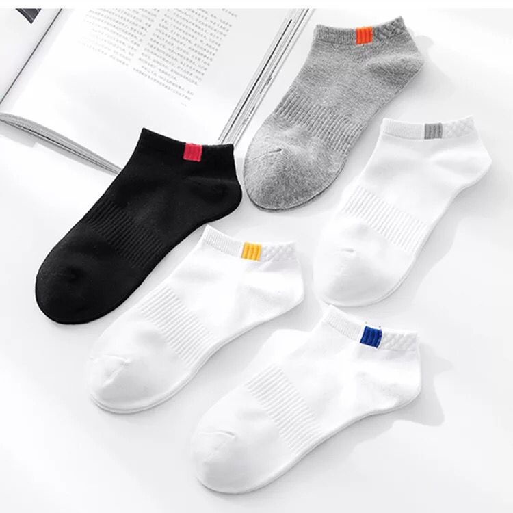 Tất Vớ Cổ Ngắn Nam Nữ, Vớ Cổ Ngắn Cotton Màu Trơn Dễ Thương Vải Hàn Mỏng Thoáng Khí