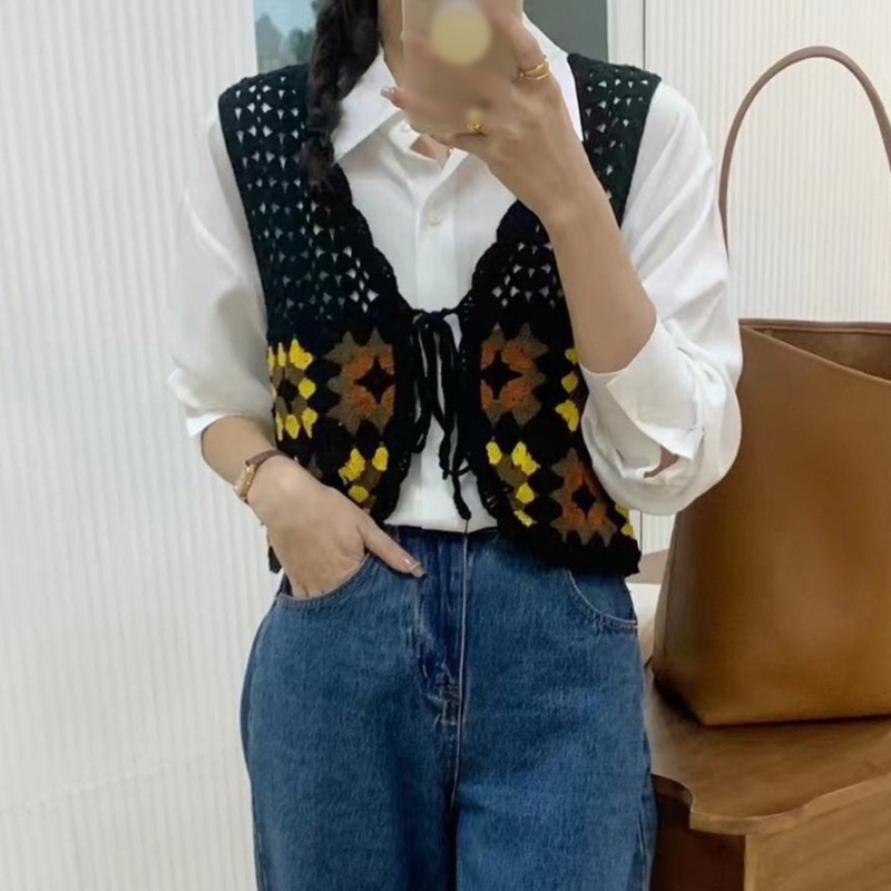 Áo Cardigan Dệt Kim Không Tay Phong Cách Nhật Bản Cho Nữ