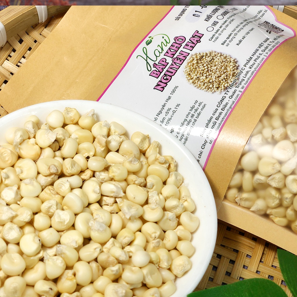 1 Kg Bắp Nếp  Khô NGUYÊN HẠT làm xôi bắp, bắp hầm, bắp giã, Thơm Ngon Loại 1 🌽 HANI FOOD