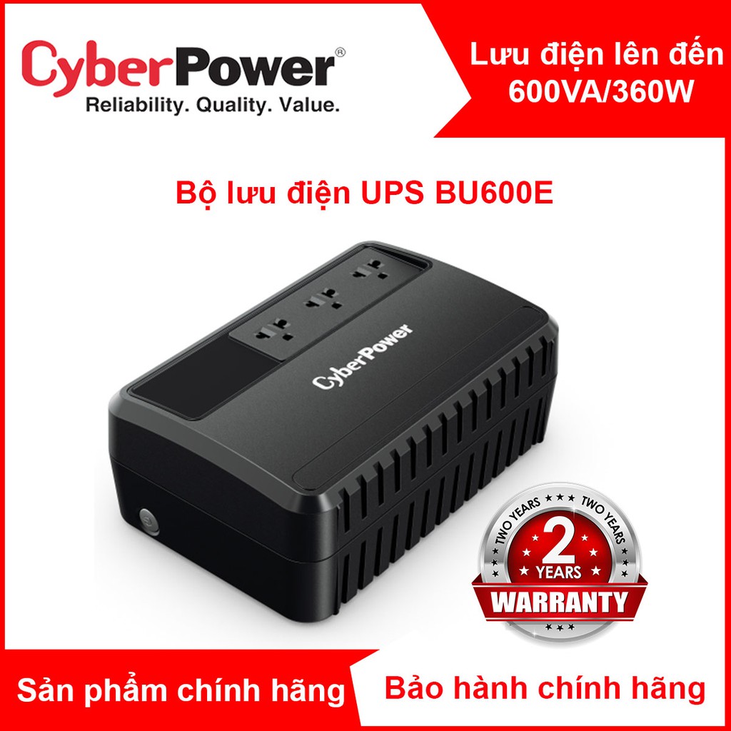 Bộ lưu điện UPS CyberPower BU600/BU600E - 600VA/360W -  Chính hãng new 100%