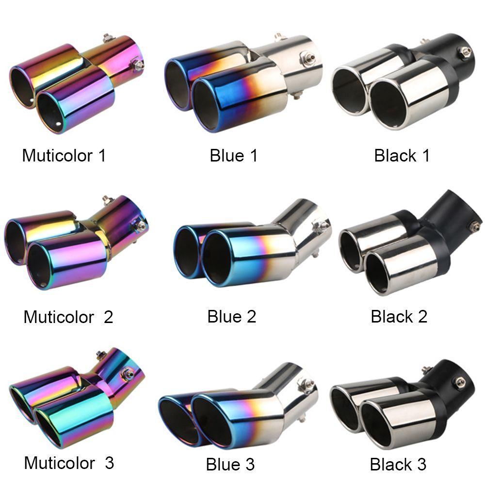 Ống Xả Khí Thải Giảm Thanh DIY Bằng Thép Không Gỉ Mạ Chrome Trang Trí Xe Hơi
