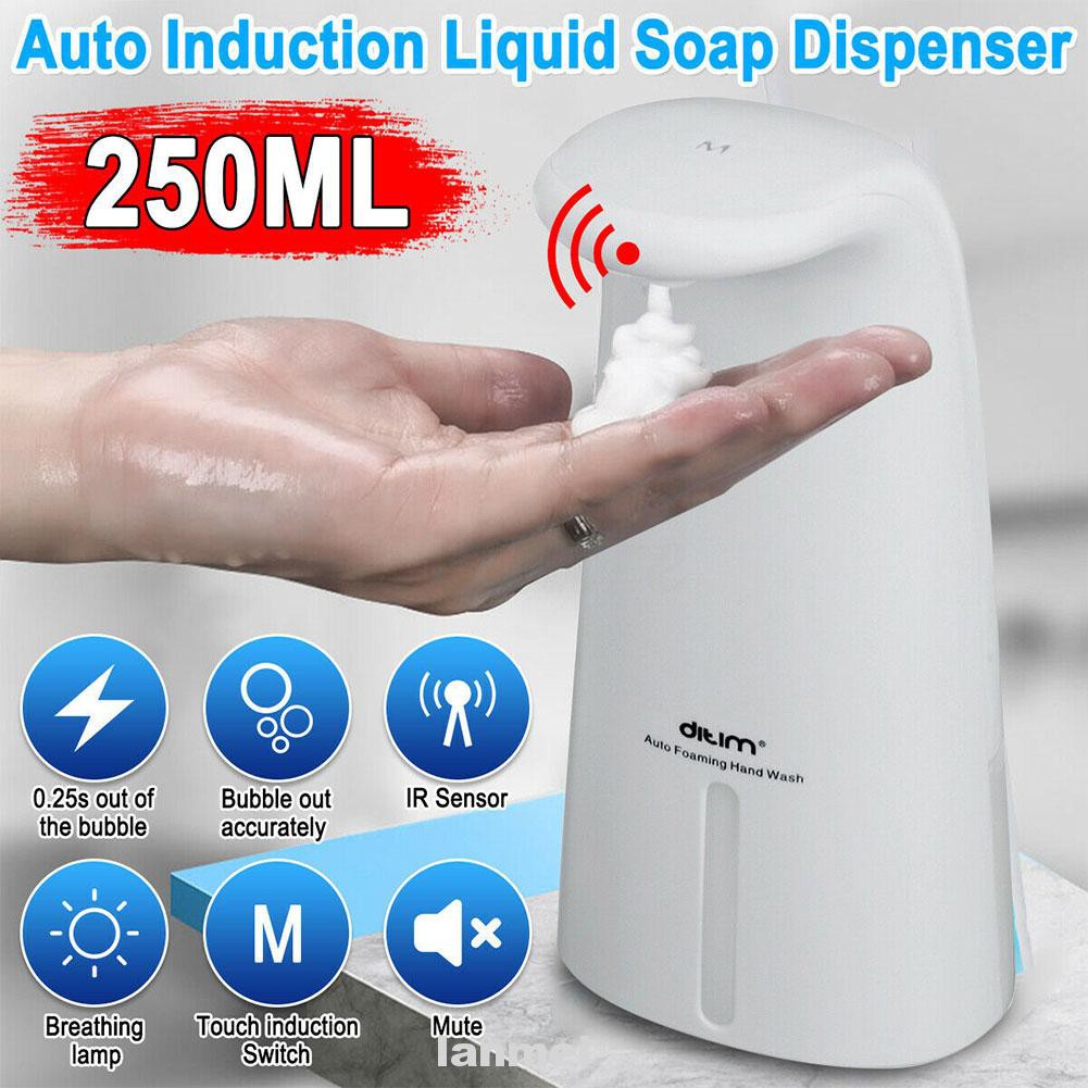 250ml Touchless Modern Household Office ABS Battery Operated Wall Mounted IR Sensor Hands Free Automatic Soap Dispenser