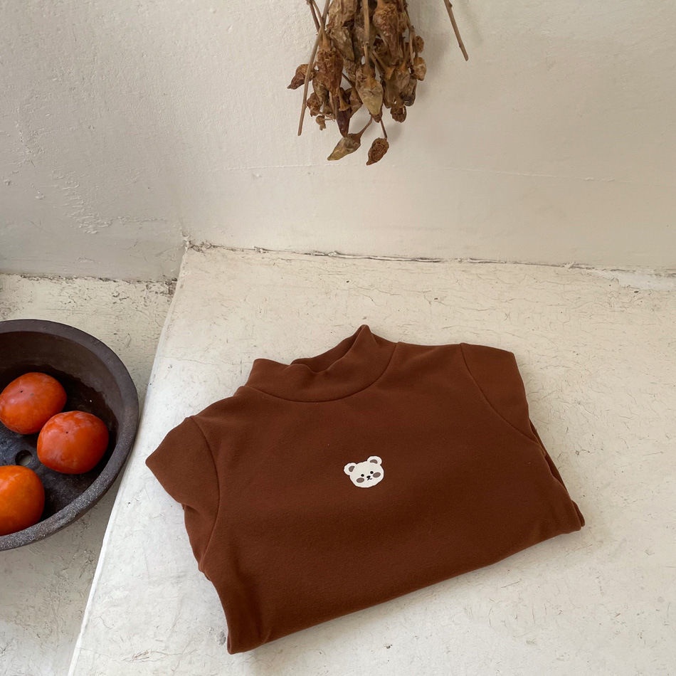 Hàng Mới Về Áo Thun Tay Dài Vải Cotton Màu Trơn Phong Cách Hàn Quốc Thời Trang Mùa Đông Xinh Xắn Cho Bé Gái