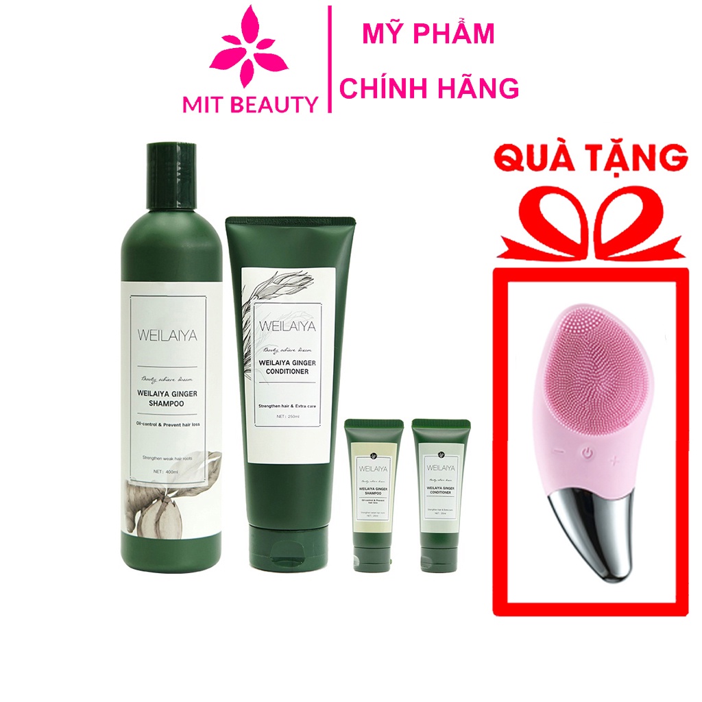 Dầu Gội Xả Gừng Weilaiya, Dầu Gội Weilaiya Mit Beauty Kích Thích Mọc Tóc Mượt Tóc Giảm Gãy Rụng 400ml + 250ml