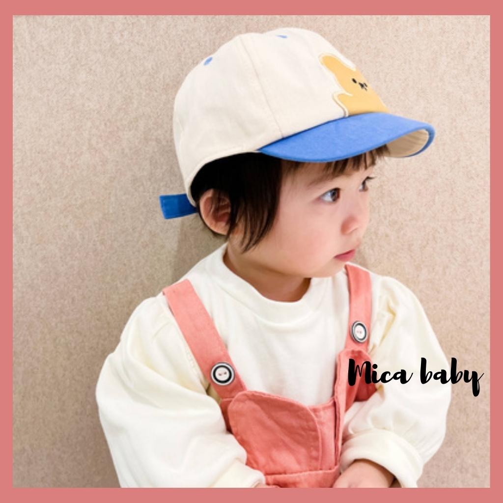 Mũ lưỡi trai vành ngắn hình gấu nâu đáng yêu cho bé Mica Baby MH171