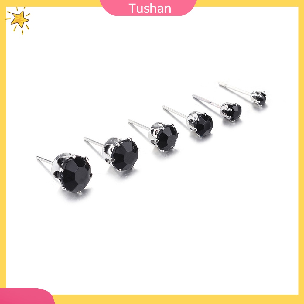 Bộ 12/6 đôi khuyên tai xỏ lỗ đính đá xinh xắn đơn giản
