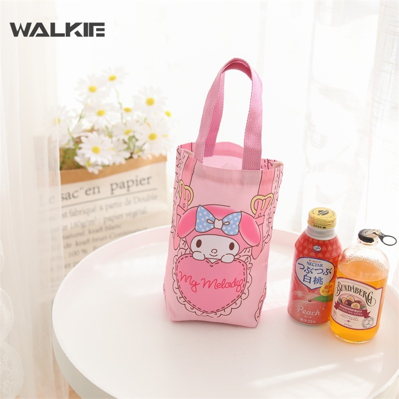 Túi Vải Canvas Đựng Cốc Nước Giữ Nhiệt In Hình Kuromi Cinnamoroll Hoạt Hình 23CM