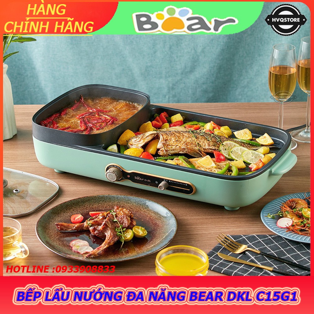 Bếp Lẩu Nướng Đa Năng BEAR DKL C15G1 2 In 1 Dành Cho Gia Đình