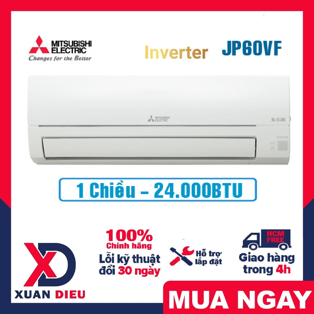 Máy Lạnh Mitsubishi Electric MSY-JP60VF (2.5 Hp) Inverter Tiết kiệm điện thông minh Chức năng Fuzzy logic "I feel"