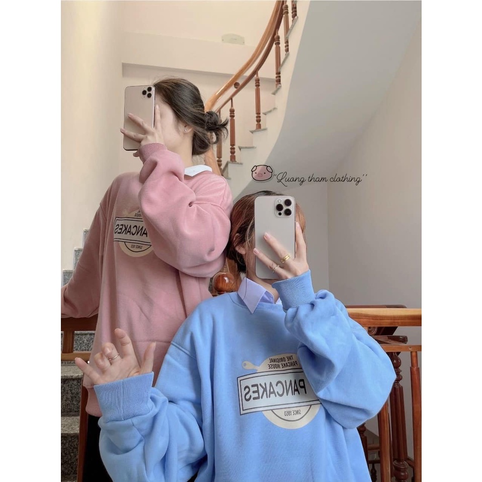 Áo Sweater Nỉ EAT PANCAKE Ulzang Samsam4896