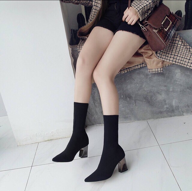 [kèm video] bốt nữ cổ lửng phối len | BigBuy360 - bigbuy360.vn