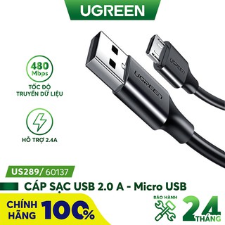 Cáp sạc nhanh Micro USB, độ dài từ 0.25-2m UGREEN US289 dòng 2.4A