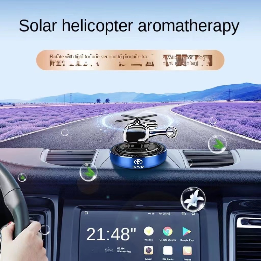 Máy Khuếch Tán Tinh Dầu Xoay Năng Lượng Mặt Trời Cho Xe Hơi Toyota Vios Yaris Altis Camry Avanza