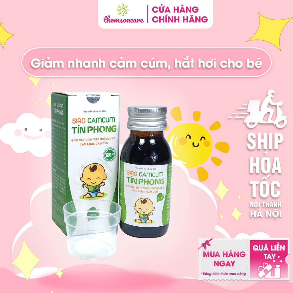 Siro Cảm Cúm Tín Phong - Giúp cải thiện triệu chứng của cảm lạnh, cảm cúm, đau đầu, sổ mũi từ thảo dược - Chai 60ml