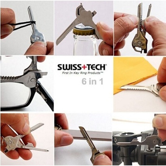 Chìa Khóa Đa Năng 6 Trong 1 Bằng Thép Không Gỉ / EDC