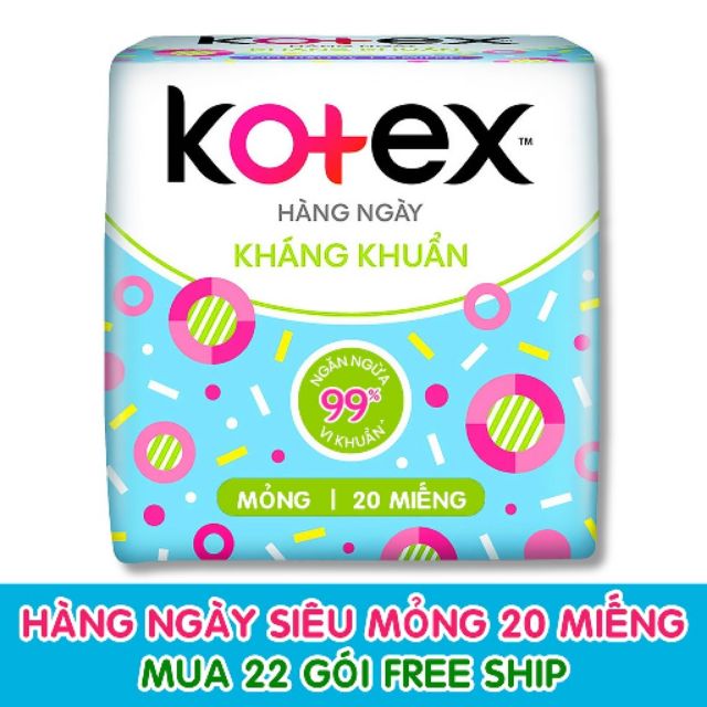 Băng vệ sinh Kotex hàng ngày - gói 20 miếng