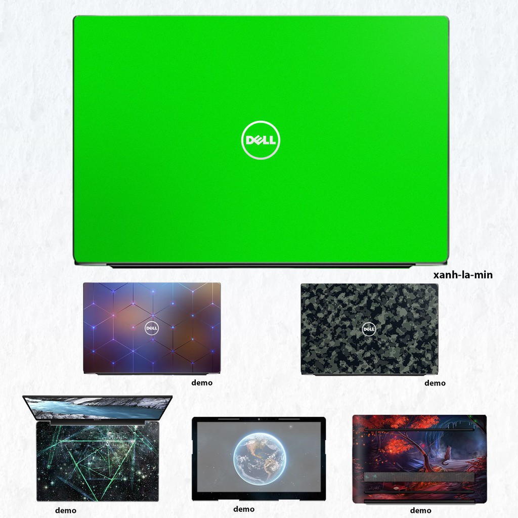 Skin dán Laptop Dell màu Chrome xanh lá mịn (inbox mã máy cho Shop)