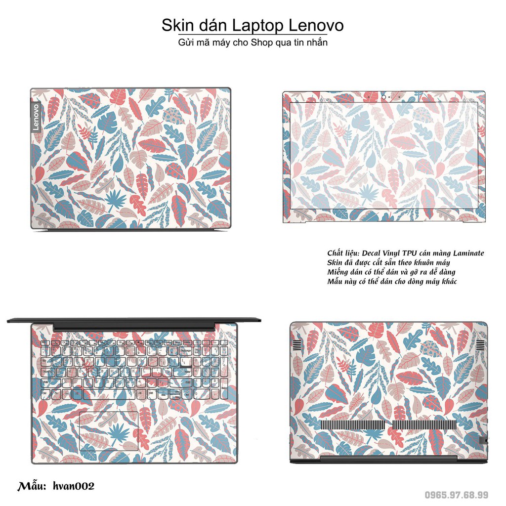 Skin dán Laptop Lenovo in hình Hoa văn (inbox mã máy cho Shop)