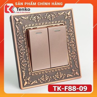 Công Tắc Điện Âm Tường Mặt Đồng Hoa Văn Cao Cấp I TK-F88-02 Chính Hãng Tenko