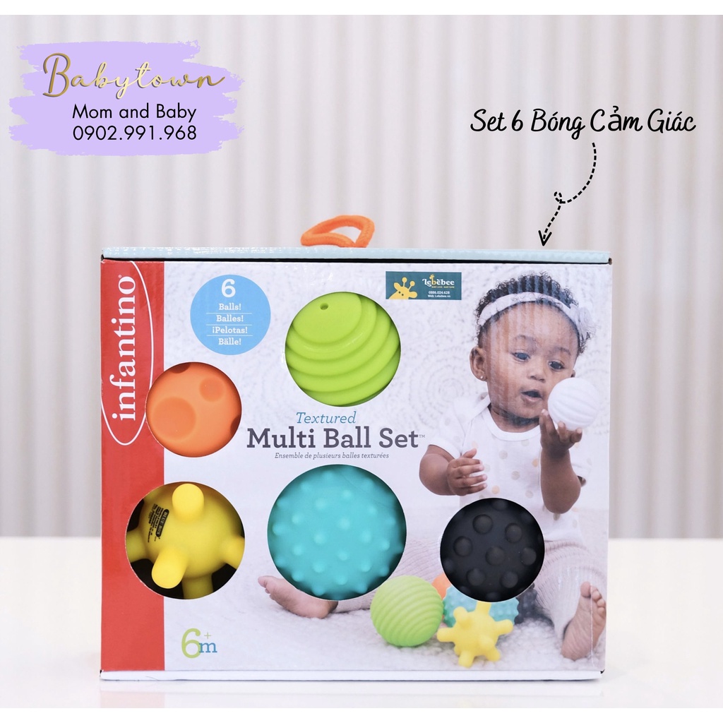 Set 6 - 10 banh cảm giác INFANTINO TEXTURED MULTI BALL SET