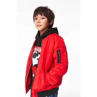 Áo Bomber Bé Trai Trần Trám Đỏ