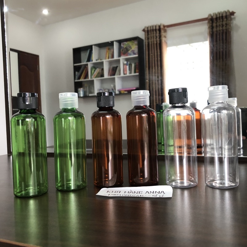 [ Chai nhựa nắp Nhôm ] 50 Chai Nhựa trong suốt nắp nhôm, nắp Đen 100ml/ 70ml/ 50ml/ 30ml- 50 Chai chiết mỹ phẩm