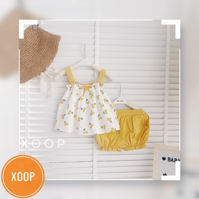 Bộ 2 dây quả quả vàng đỏ đính nơ cho bé gái (8-22kg)