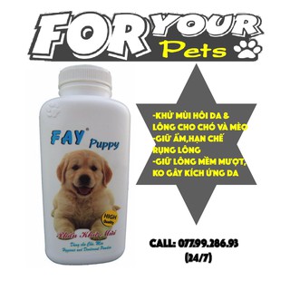 PHẤN FAYPUPPY-KITTY TẮM KHÔ KHỬ MÙI-CỰC THƠM-DIỆT KHUÂN CHO CHÓ MÈO-PHẤN FAY KHỬ MÙI HÔI CHO CHÓ MÈO CON 120G