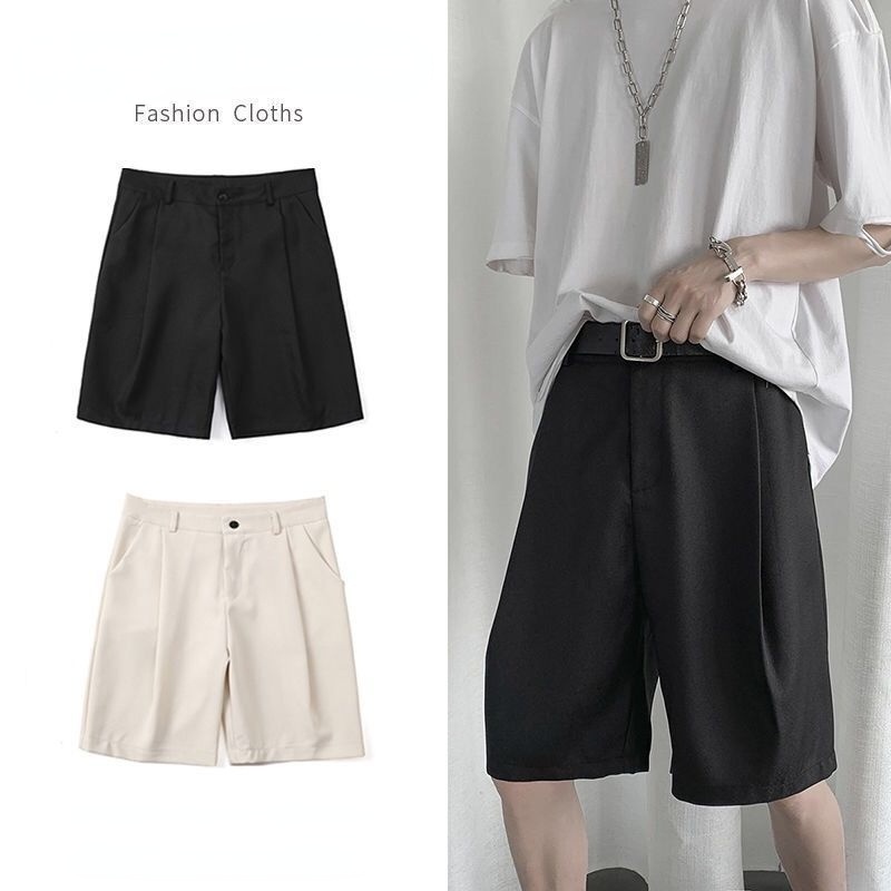 Quần ngắn ống rộng Màu Trơn Thời Trang Mùa Hè Hàn Quốc Cho Nam