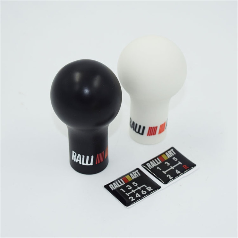 Ralliart Núm Bọc Cần Số 5 / 6 Tốc Độ Màu Trắng / Đen Chuyên Dụng Cho Xe Hơi mitsubishi