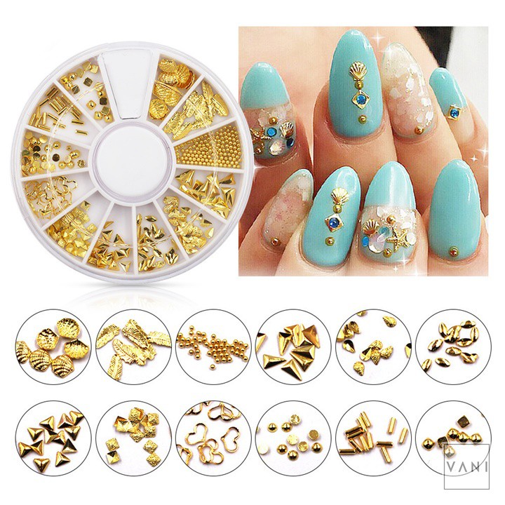 Kit 12 Mẫu Nhựa Giả Đá Trang Điểm Phong Cách Nhũ Kim Tuyến Trang Trí Nail ( Bảng 2 ) - Vani Store [KIRA0030]