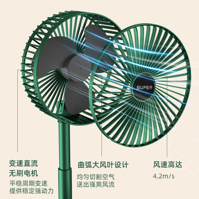 Quạt tích điện Super pin trâu dung tích 2000mah có thể gập gọn tiện lợi