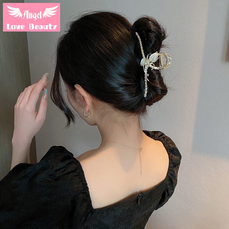 Kẹp Tóc Hình Hoa Tulip Đính Đá Opal 2022 Thời Trang Cho Nữ