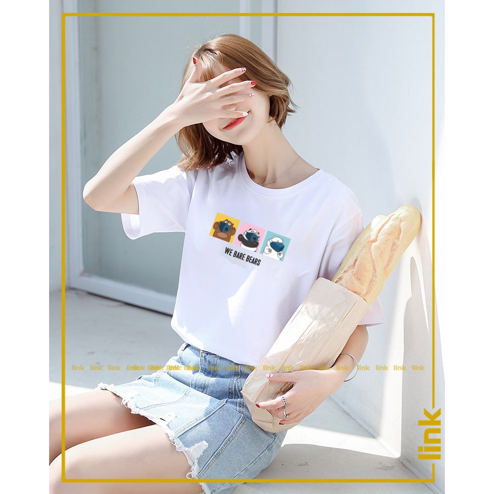 Áo thun unisex tay lỡ WE BARE BEARS - Chúng tôi đơn giản là gấu CUTE