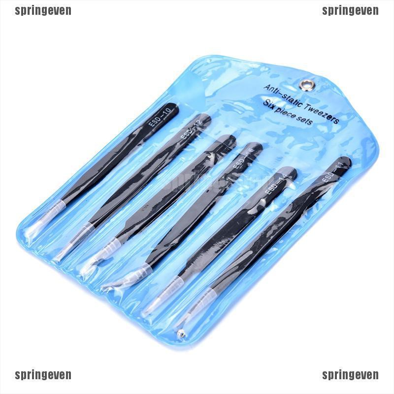 Set 6 Nhíp Inox Chống Tĩnh Điện An Toàn