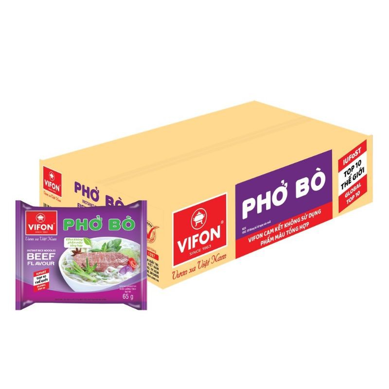 phở bò vifon Thùng 30 gói,  65g/gói. hsd; 9 tháng