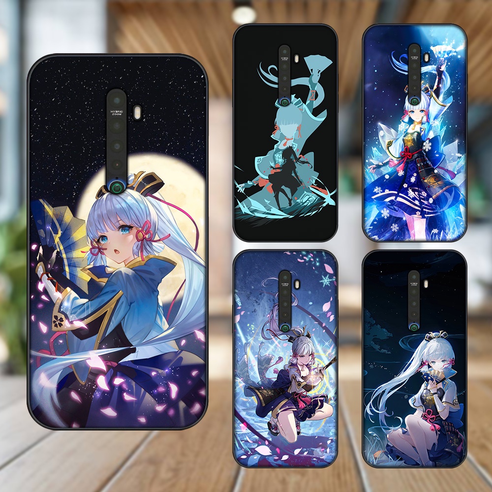 Ốp lưng Oppo Reno 2 viền đen in hình Ayaka Genshin Impact